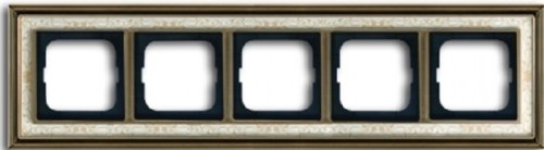 Рамка универсальная ABB Династия 5-м. античная латунь/белая роспись картинка